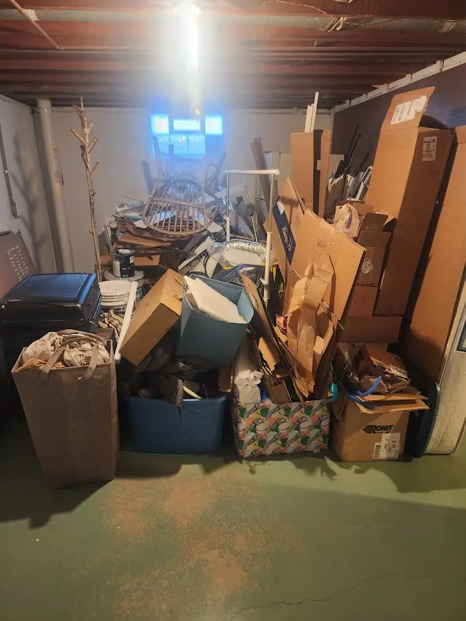 Roll-off dumpster container at job site for 4 Yard Dumpster Rental in Seabrook